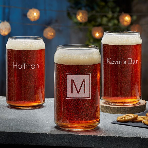Classic Celebrations Engraved Beer Can Glass