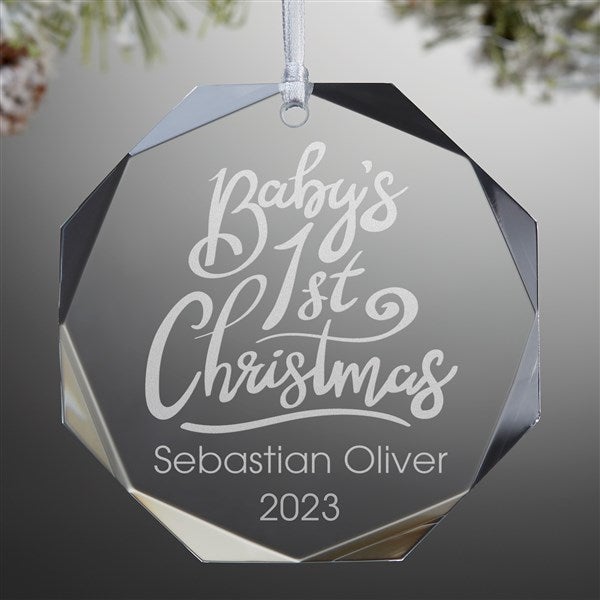 Engraved baby's first cheap christmas ornament