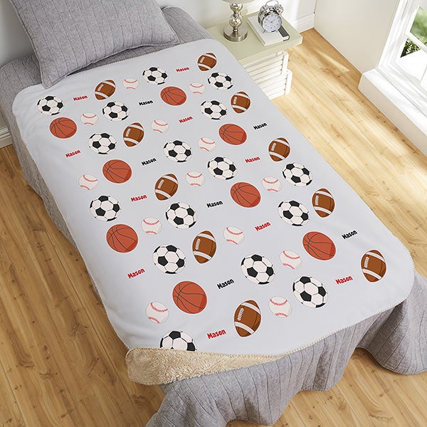 All About Sports Personalized 50x60 Sherpa Blanket