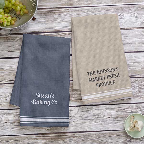 Farmhouse Expressions Personalized Waffle Weave Kitchen Towels