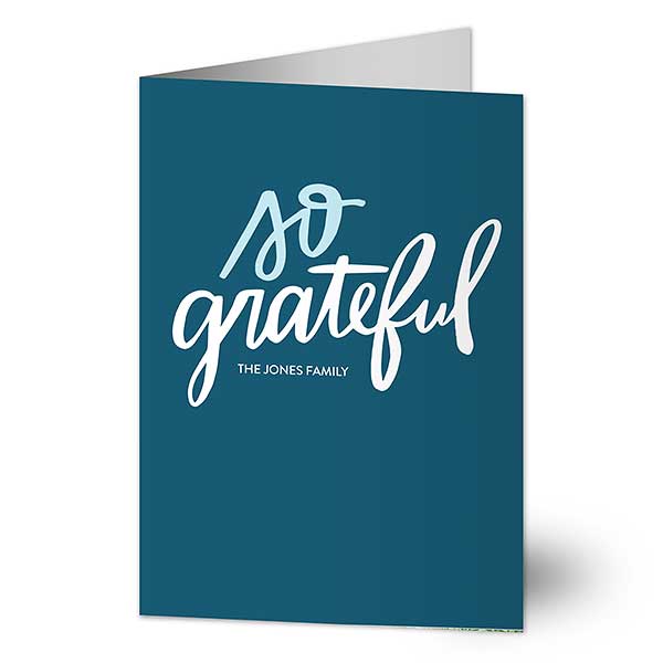 So Grateful Personalized Thanksgiving Greeting Card - 25601