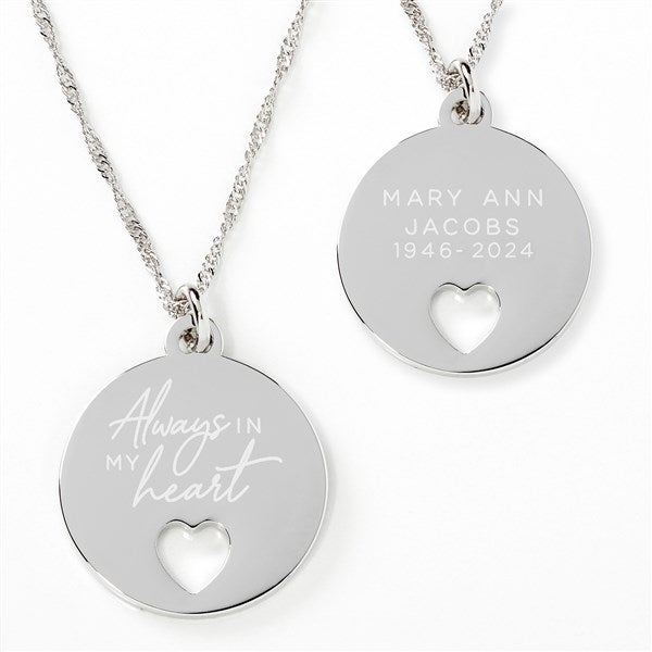 Always In My Heart Personalized Memorial Necklace - 25667