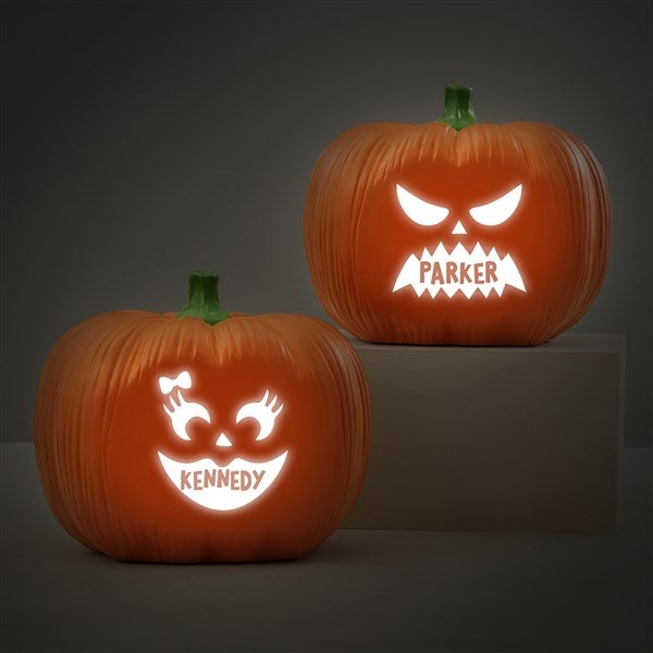 Jack-o'-Lantern Personalized Light Up Resin Pumpkin - 27431