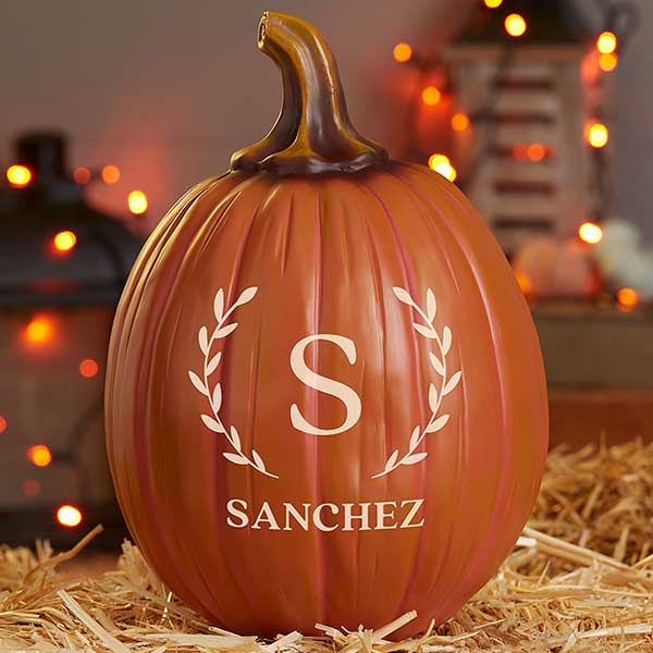 Laurel Initial Personalized Monogram Pumpkins - 27461