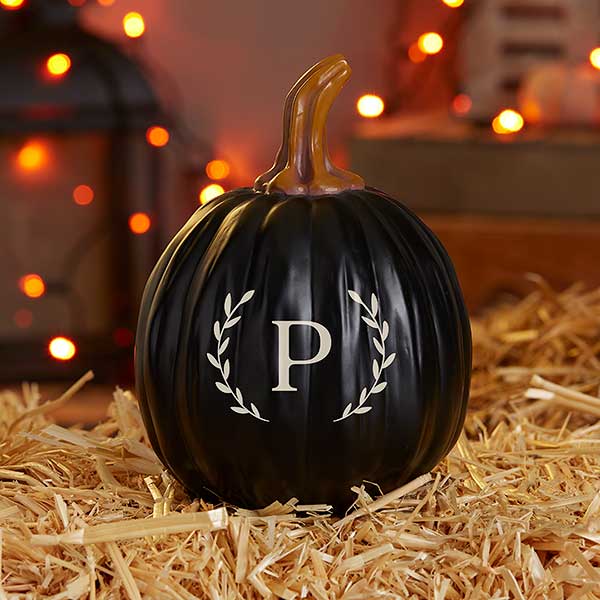 Laurel Initial Personalized Monogram Pumpkins - 27461