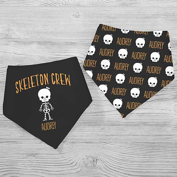 Skeleton Family Personalized Halloween Baby Bibs - 27709