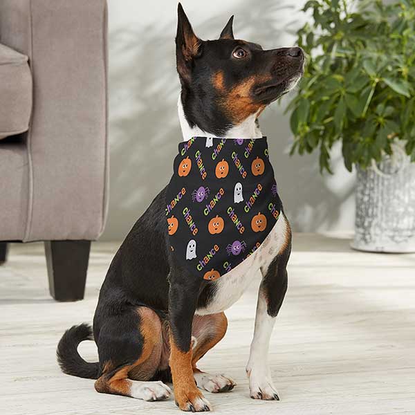 Halloween Icon Personalized Dog Bandana Medium