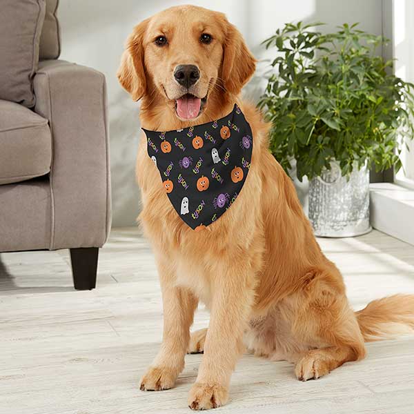 Halloween Icon Personalized Dog Bandana Large