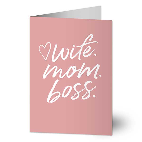 Wife. Mom. Boss. Personalized Greeting Cards - 32158