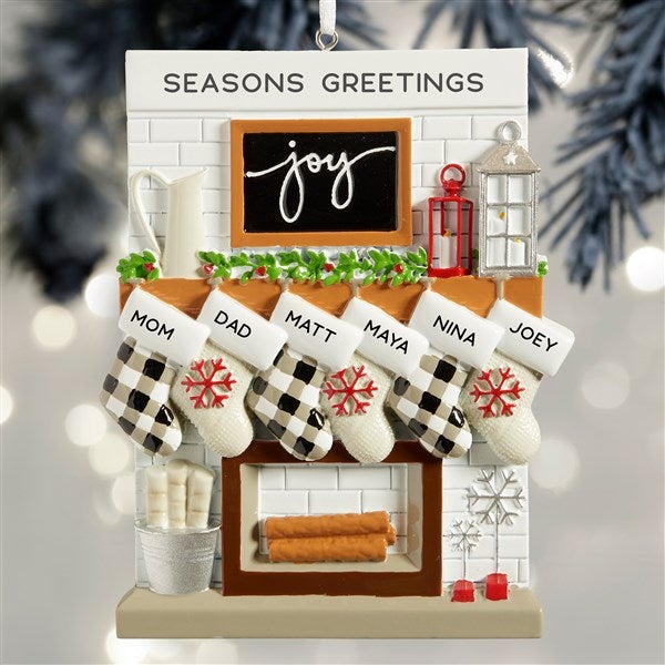 6 Piece Christmas Stocking Set, Xmas Holiday Home Decorations