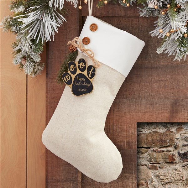 Personalized Holiday Stocking Wood Name Tag