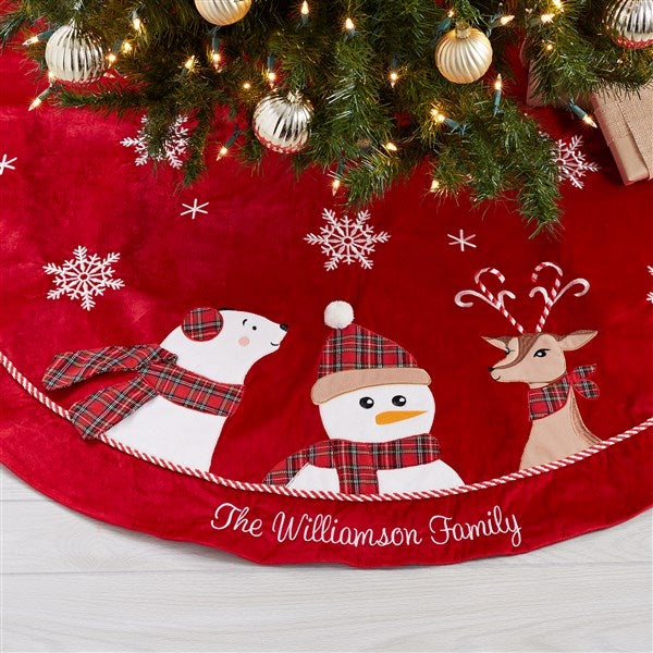 Candy Cane Character Personalized Tree Skirt - 32756