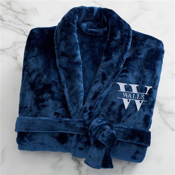 Lavish Last Name Embroidered Fleece Robes - 33287