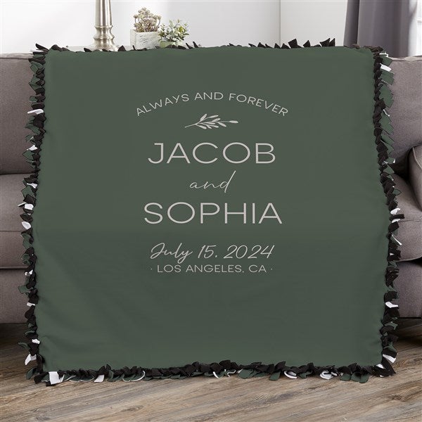 Natural Love Personalized Wedding 50x60 Tie Blanket