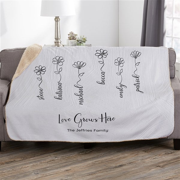 Premium sherpa blanket - I Dig Edible Gardens, Gray Letters — Daily Harvest  Designs