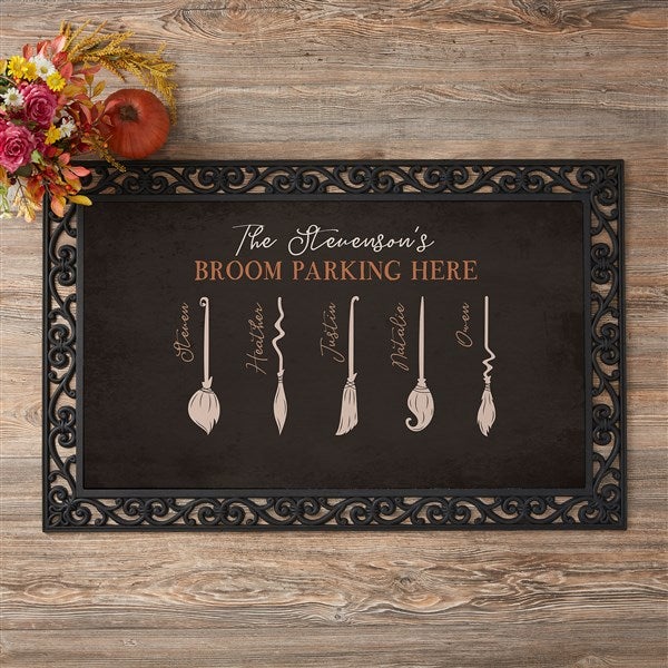 Family Broom Personalized Halloween Doormats - 35894