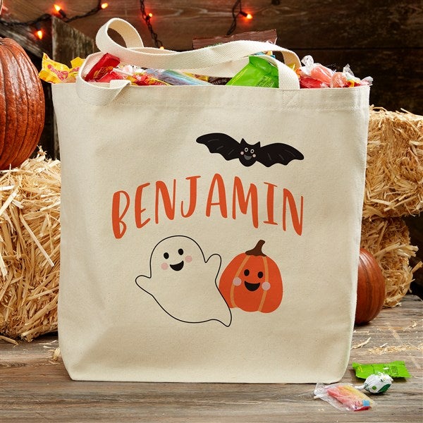 Personalized Halloween Canvas Tote Bag - Halloween Print - 35982