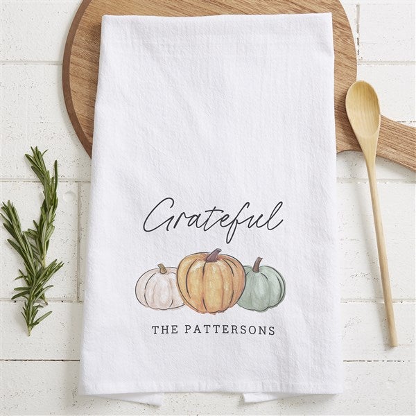 Personalized Flour Sack Towel - Family Pumpkin Patch - 36376