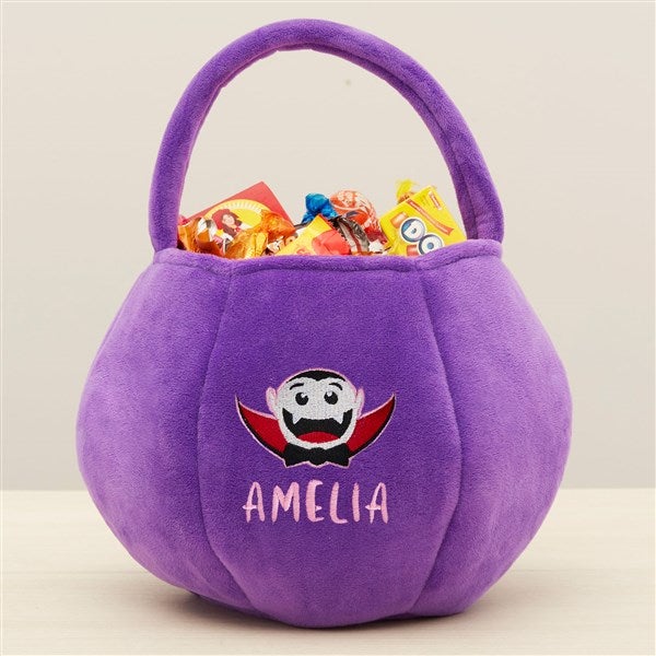 Vampire Embroidered Plush Halloween Treat Bag  - 36766