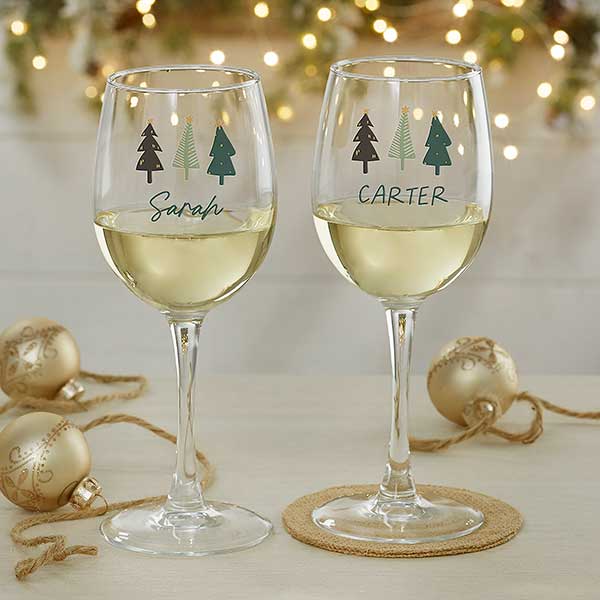 Personalized Wine Glass Collection - Christmas Aspen - 37082