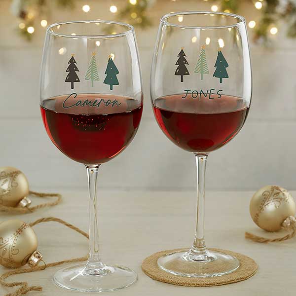 Personalized Wine Glass Collection - Christmas Aspen - 37082