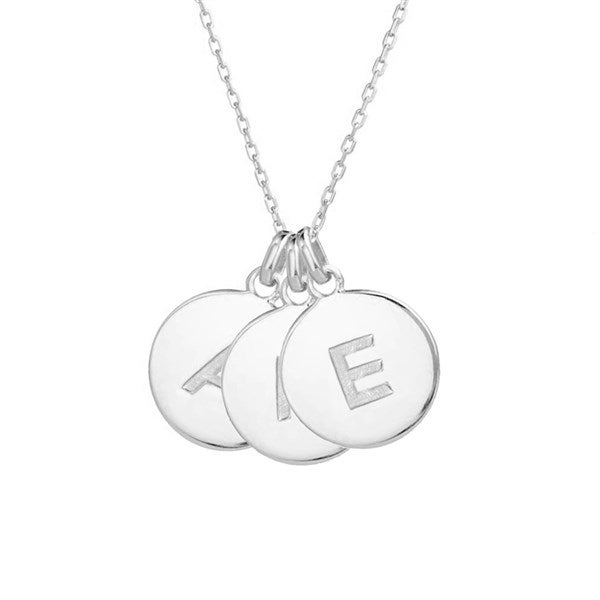 Engraved Initial Disc Necklace  - 39985D