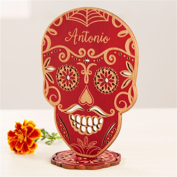 Day of the Dead Personalized Sugar Skull Wood Keepsake - 41642