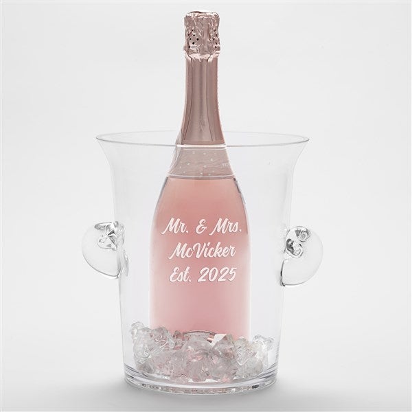 Engraved Wedding Glass Ice Bucket and Chiller - 41948