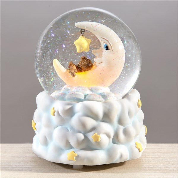 Engraved Moon and Stars Snow Globe