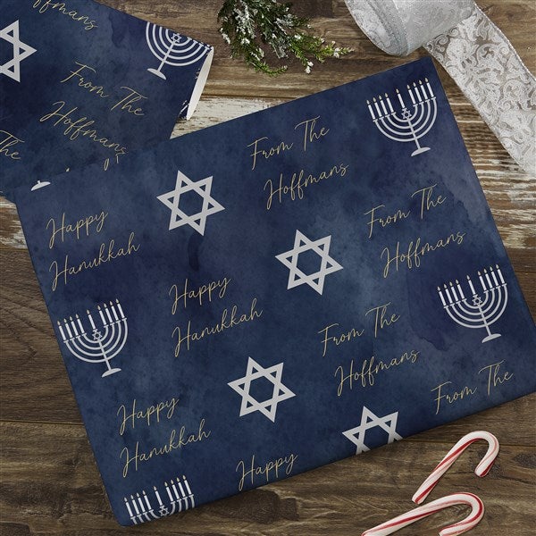 Love and Light Personalized Hanukkah Wrapping Paper - 43178