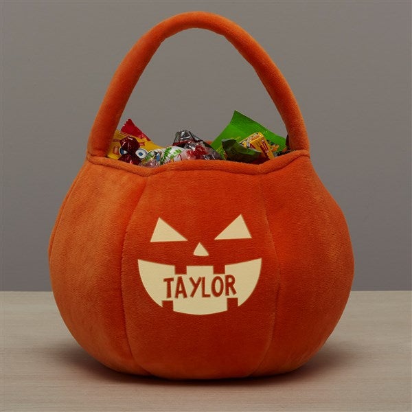 Jack-o-Lantern Personalized Halloween Pumpkin Treat Bags - Glow-In-The-Dark - 43326