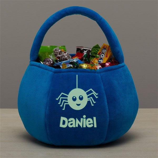 Glow-In-The-Dark Halloween Characters Personalized Plush Pumpkin Treat Bags - 43334