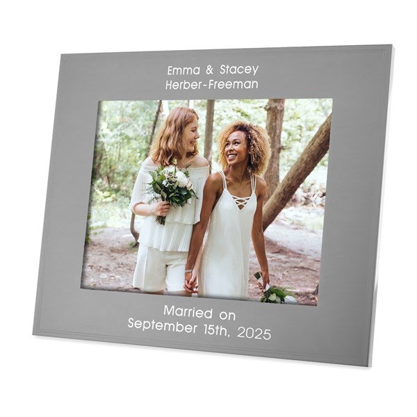 Engraved Wedding Tremont Gunmetal 8x10 Picture Frame  - 43370