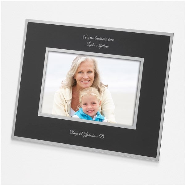 Personalized Flat Iron Silver Family Picture Frame - Horizontal 4x6