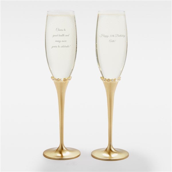 Engraved Birthday Champagne Glasses