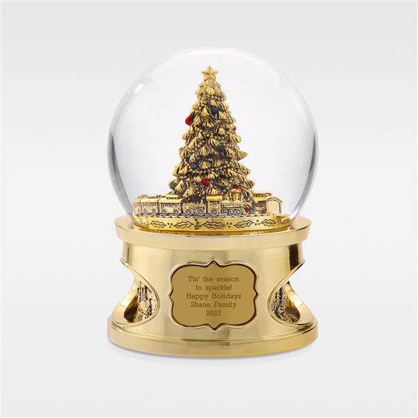 Golden Christmas Tree Snow Globe