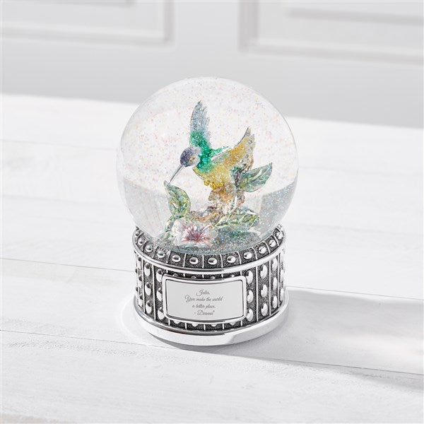 Hummingbird Jeweled Engraved Snow Globe