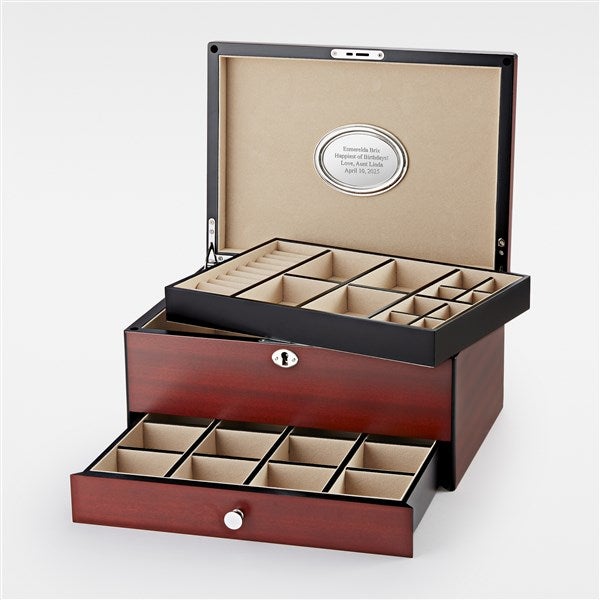 Engraved Matte Wood Jewelry Box - 46099