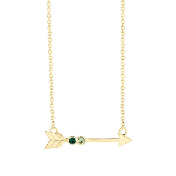 Custom Birthstone Arrow Necklace  - 46143D