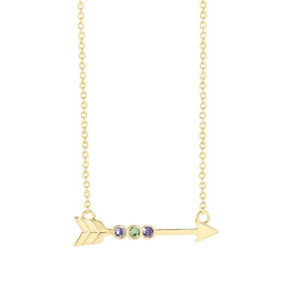 Custom Birthstone Arrow Necklace  - 46143D