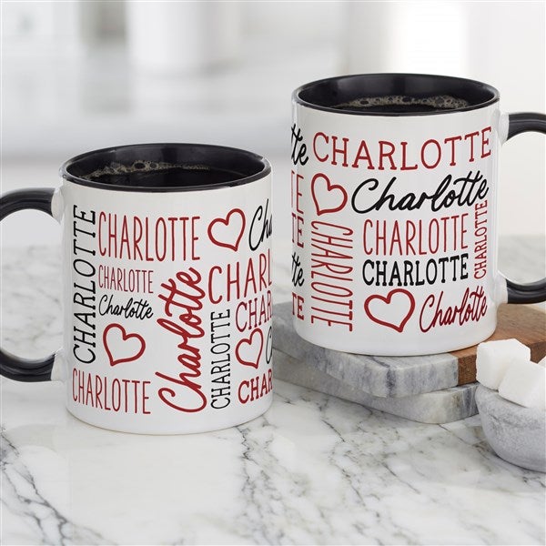 Repeating Name Heart Personalized Coffee Mug - 47426