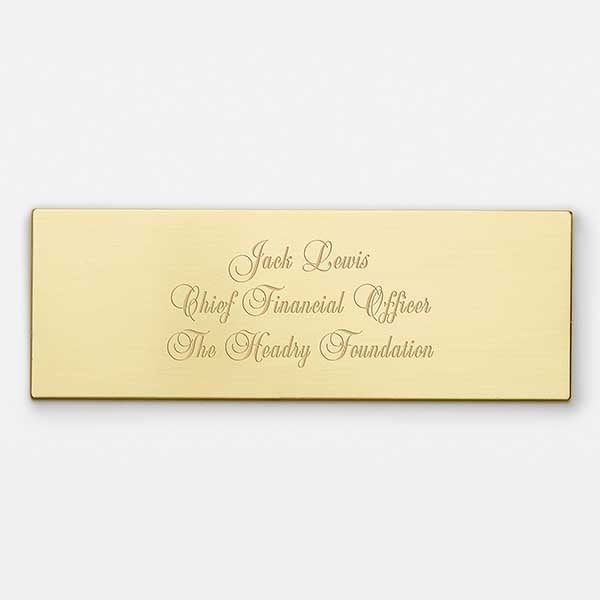 Engraved Gold Satin Plate- 3&quot;Long by 1&quot;Tall      - 47861