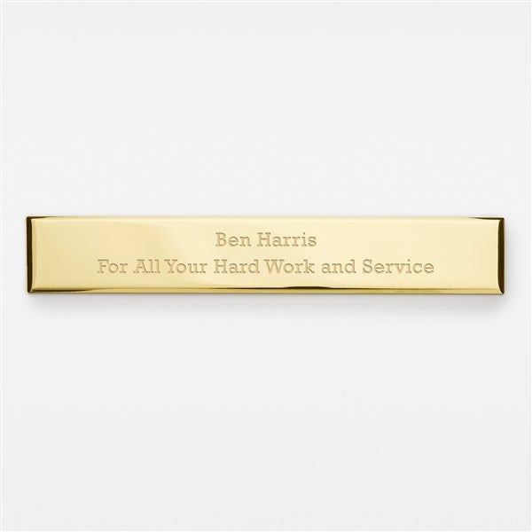 Engraved Gold Long Rectangle Name Plate- 5.8&quot;Long x 0.75&quot;Tall   - 47862