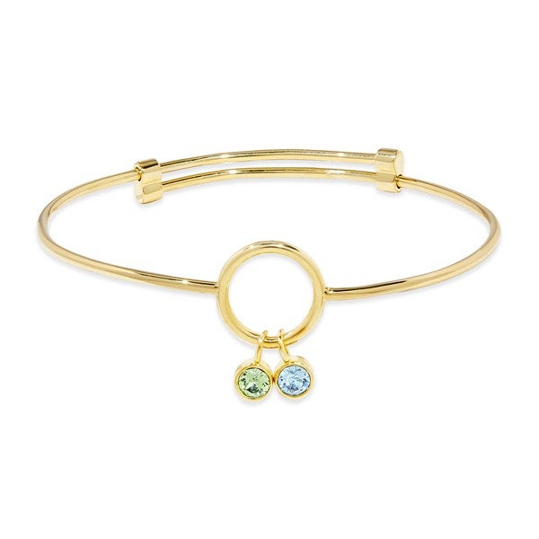  Custom Birthstone Charm Bangle Bracelet - 47988D