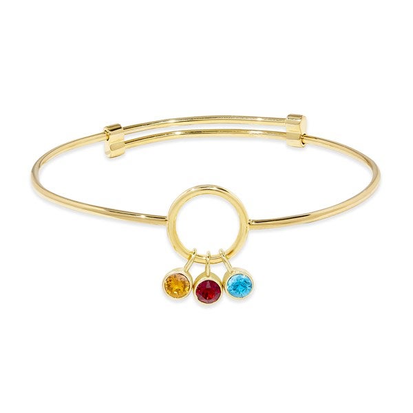  Custom Birthstone Charm Bangle Bracelet - 47988D