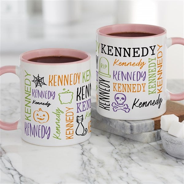 Halloween Repeating Name Personalized Coffee Mugs - 48166