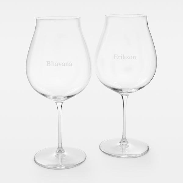 Engraved Riedel Veritas Pinot Wine Glass Set of 2     - 48553