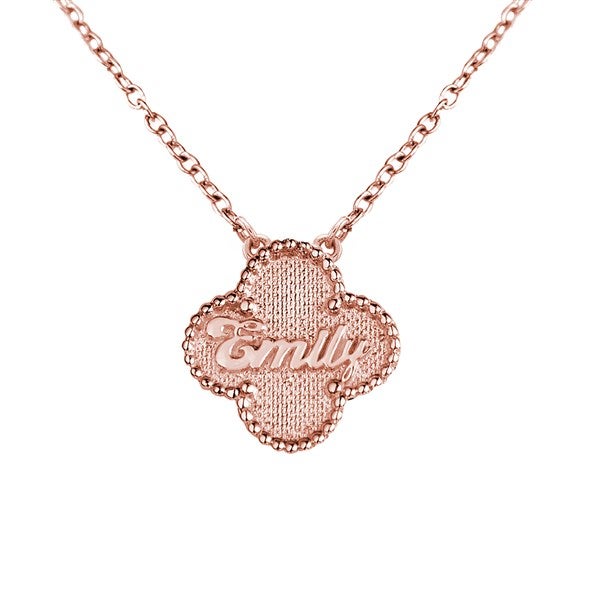 Personalized Clover Name Necklace - 48691D