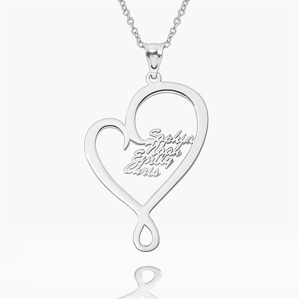 Personalized Family Hugging Heart Pendant - 48692D