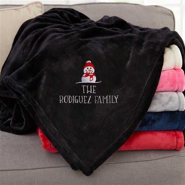 Christmas Character Embroidered Fleece Blanket - 48807